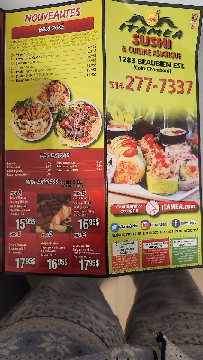 Menu, Itamea sushi