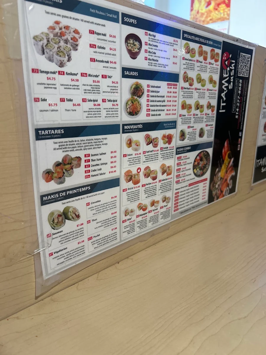 Menu, Itamea sushi