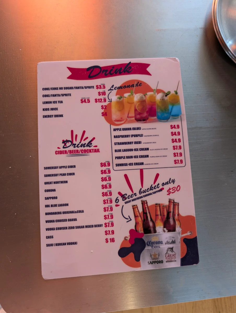 Menu, BUFWIN —chicken buffet & beer. Halal food