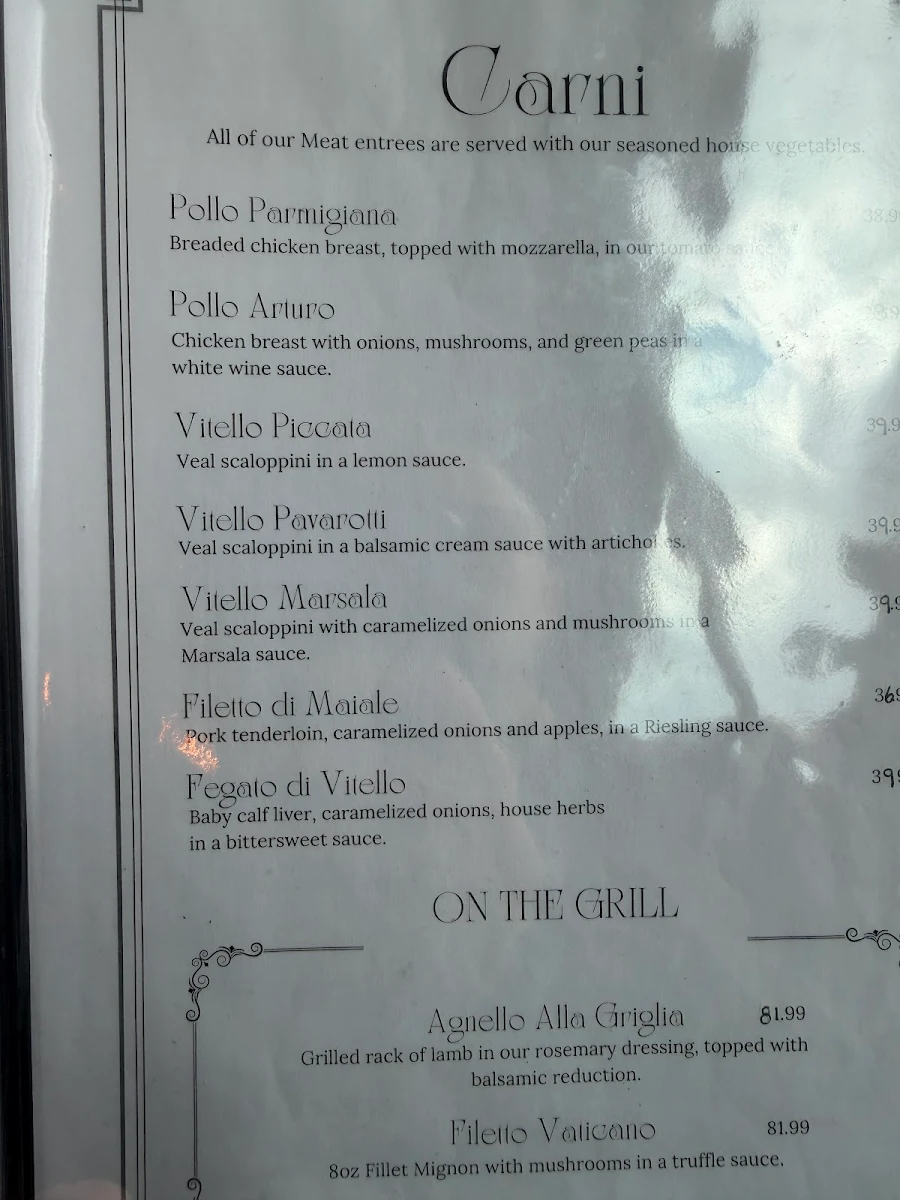 Menu, Vaticano Italian Restaurant Fort Erie