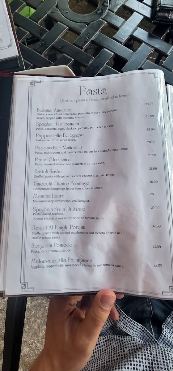Menu, Vaticano Italian Restaurant Fort Erie
