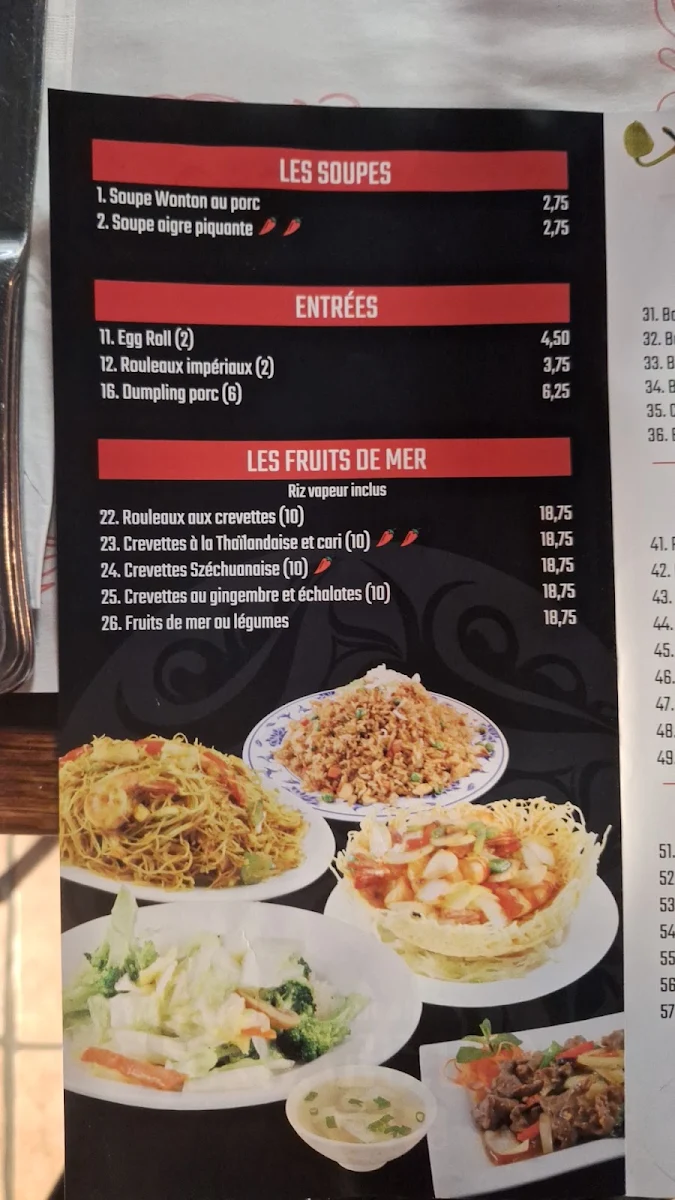 Menu, Vallée de l'Orchidée