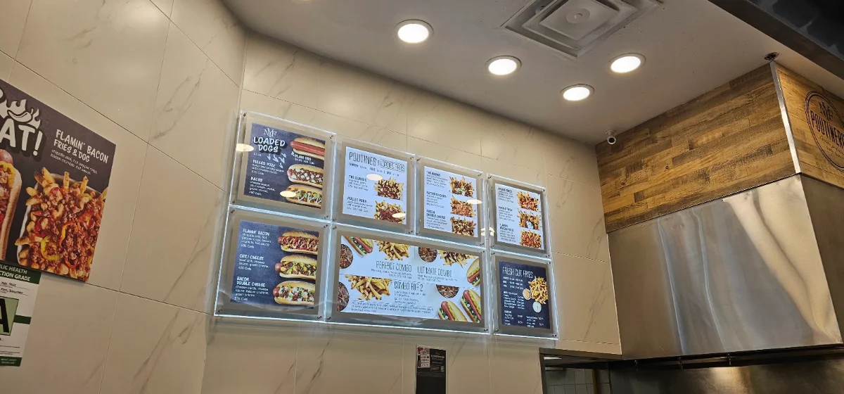 Menu, New York Fries - Lynden Park Mall