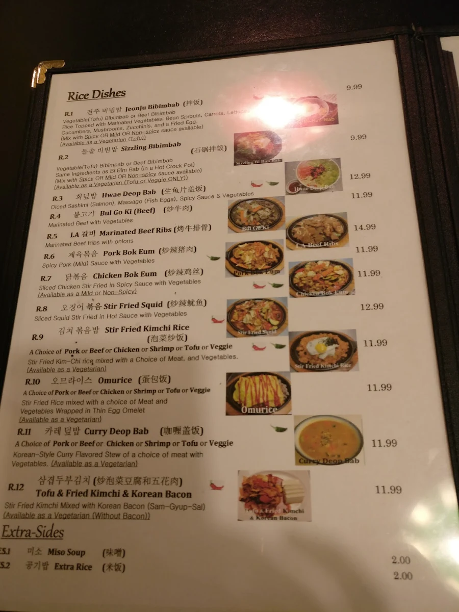 Menu, Windsor Seoul