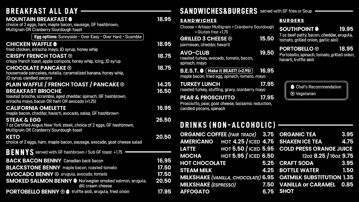 Menu, Eggcetra Breakfast Cafe