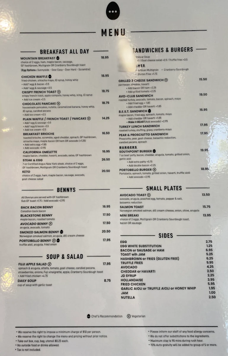 Menu, Eggcetra Breakfast Cafe