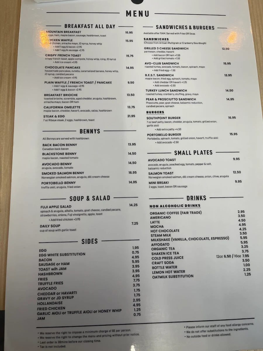 Menu, Eggcetra Breakfast Cafe