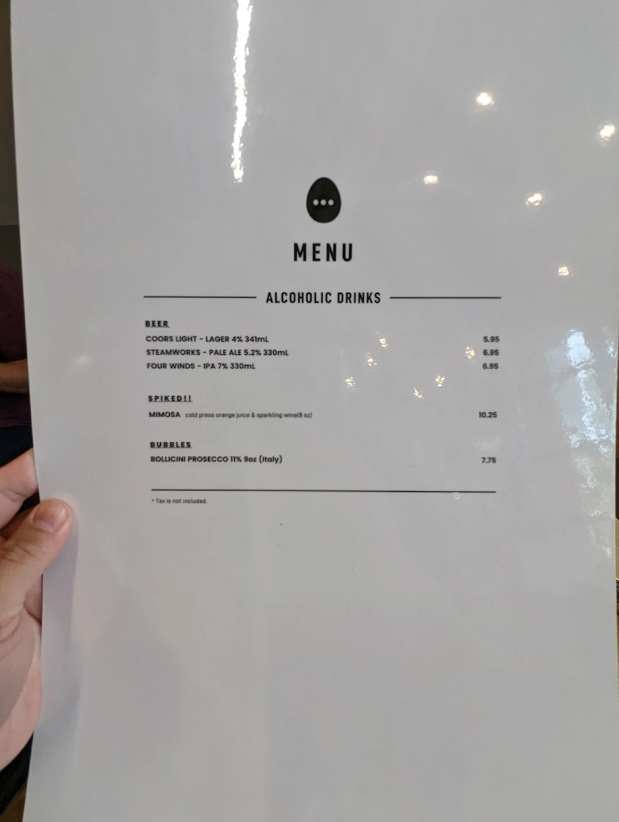 Menu, Eggcetra Breakfast Cafe
