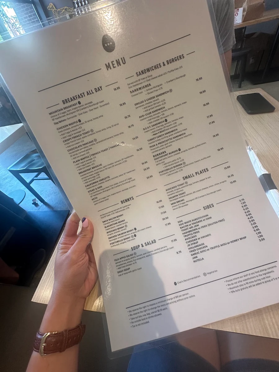 Menu, Eggcetra Breakfast Cafe