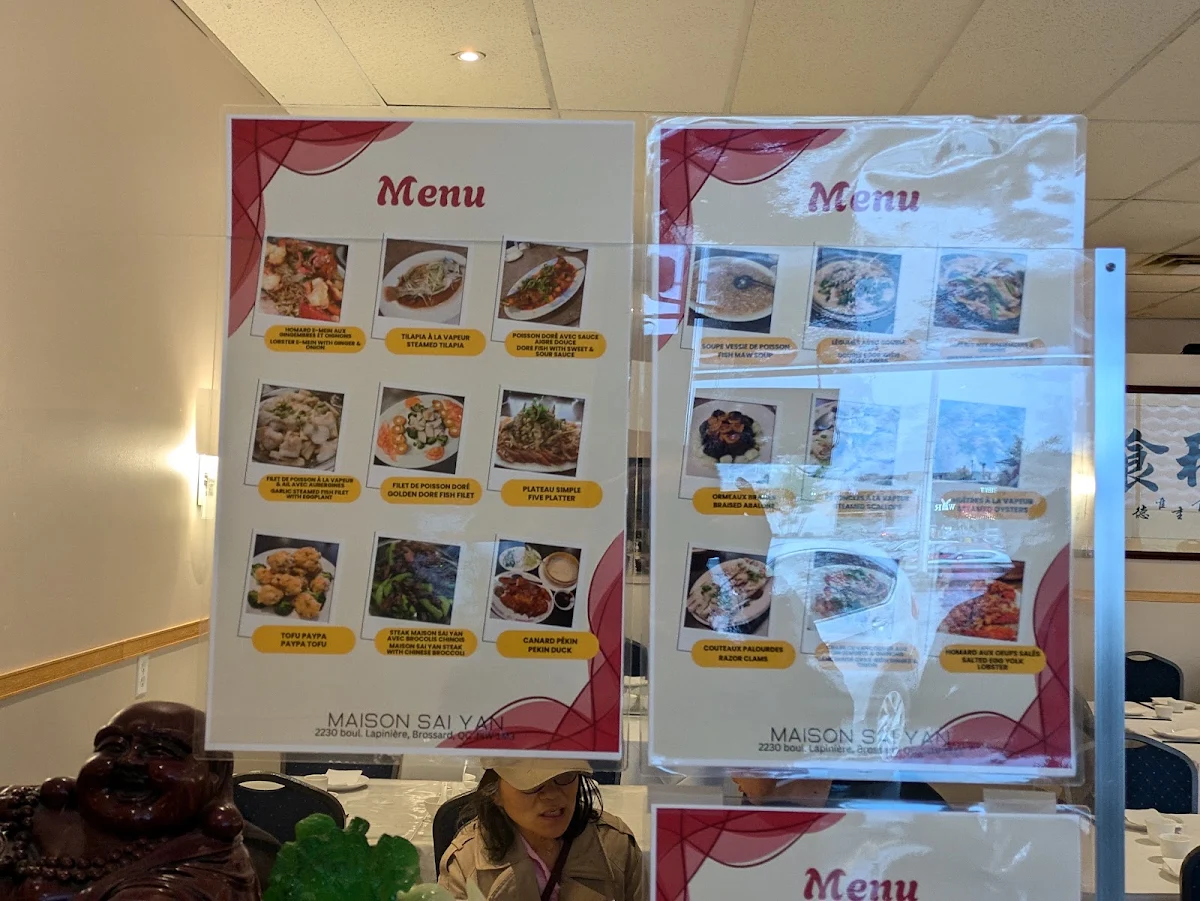 Menu, Maison Sai Yan