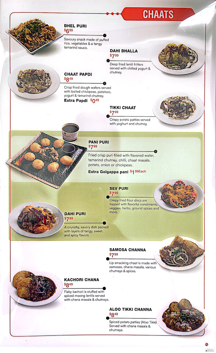 Menu, Rajdhani Sweets & Restaurant | Dundas West