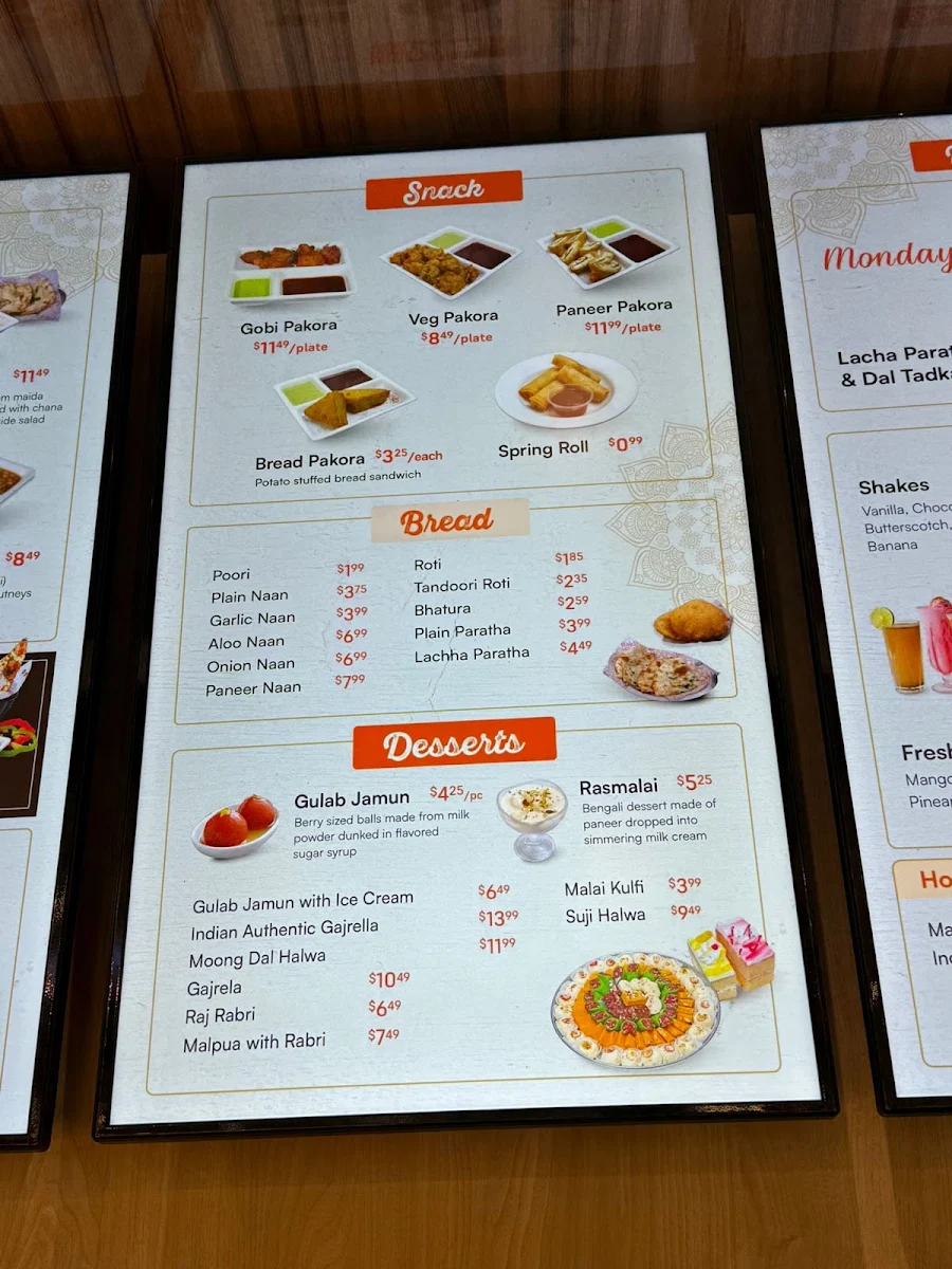 Menu, Rajdhani Sweets & Restaurant | Dundas West