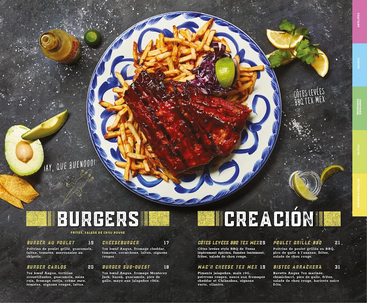 Menu, Carlos & Pepe's - Saint-Léonard