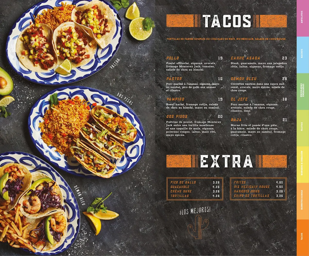 Menu, Carlos & Pepe's - Saint-Léonard