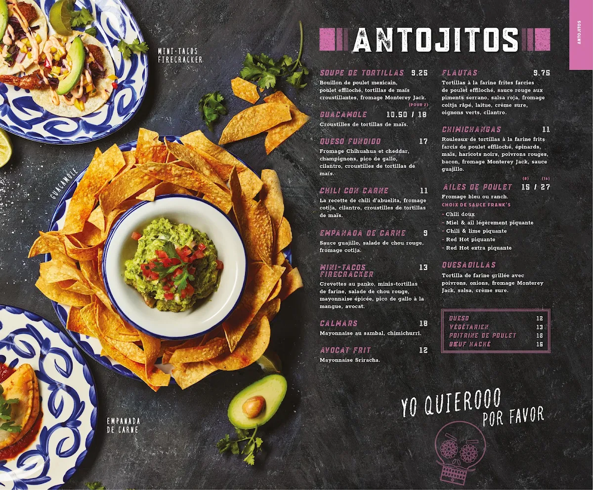 Menu, Carlos & Pepe's - Saint-Léonard