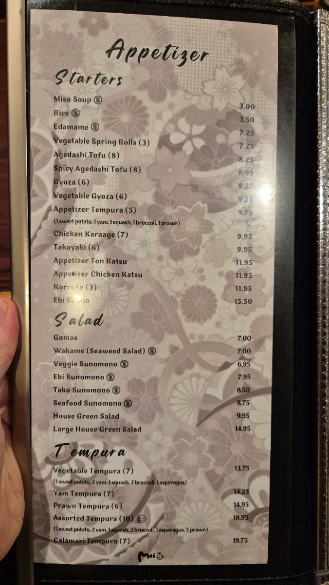 Menu, Mii Sushi & BBQ