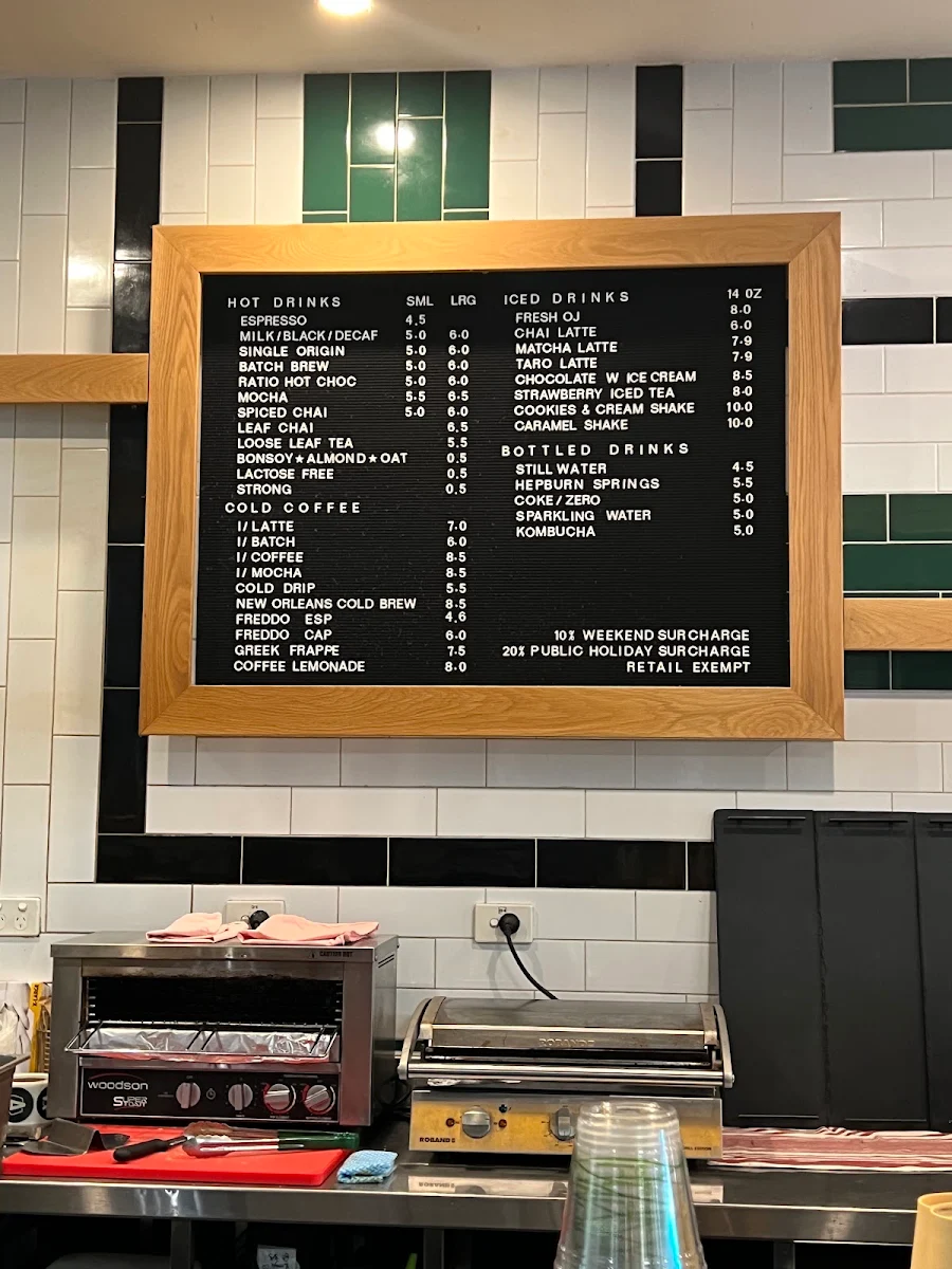 Menu, Axil Coffee Roasters Hawthorn