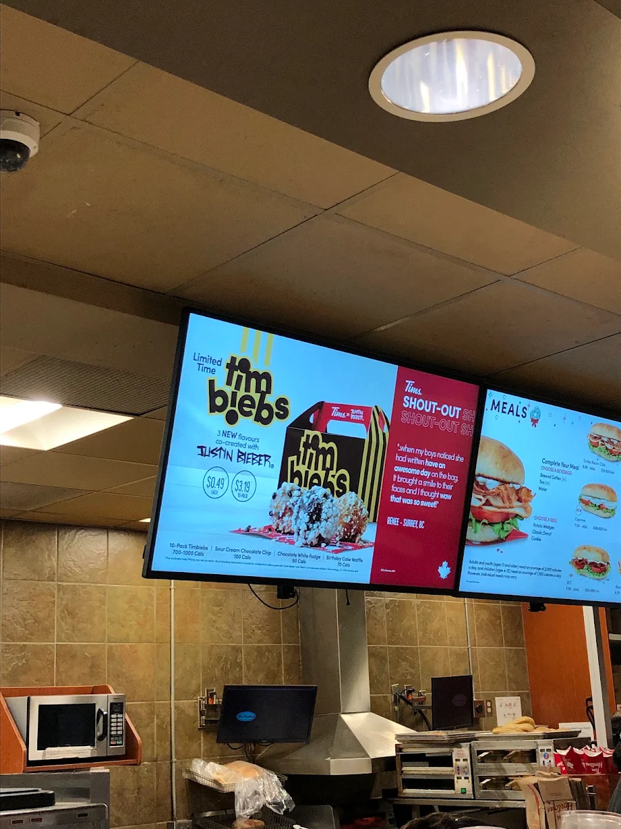 Menu, Tim Hortons