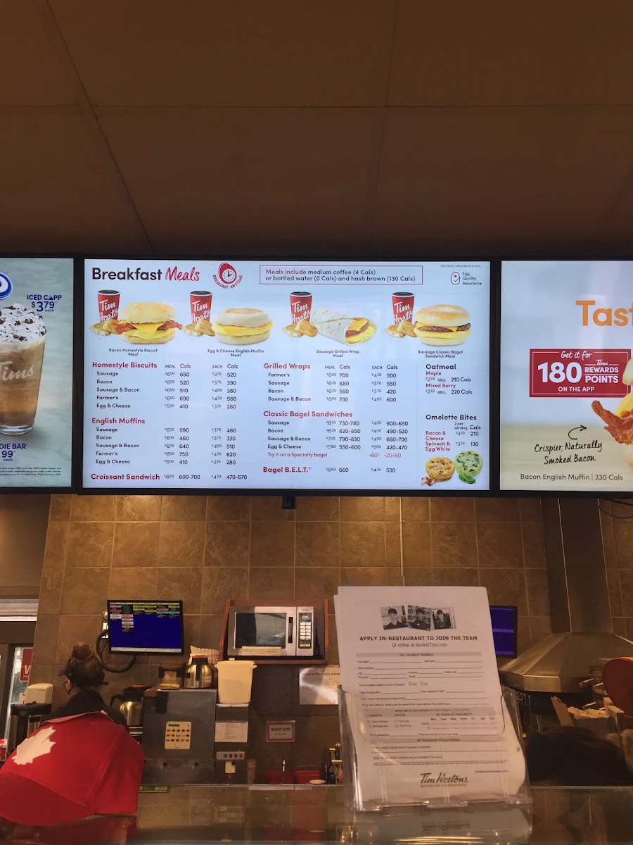 Menu, Tim Hortons