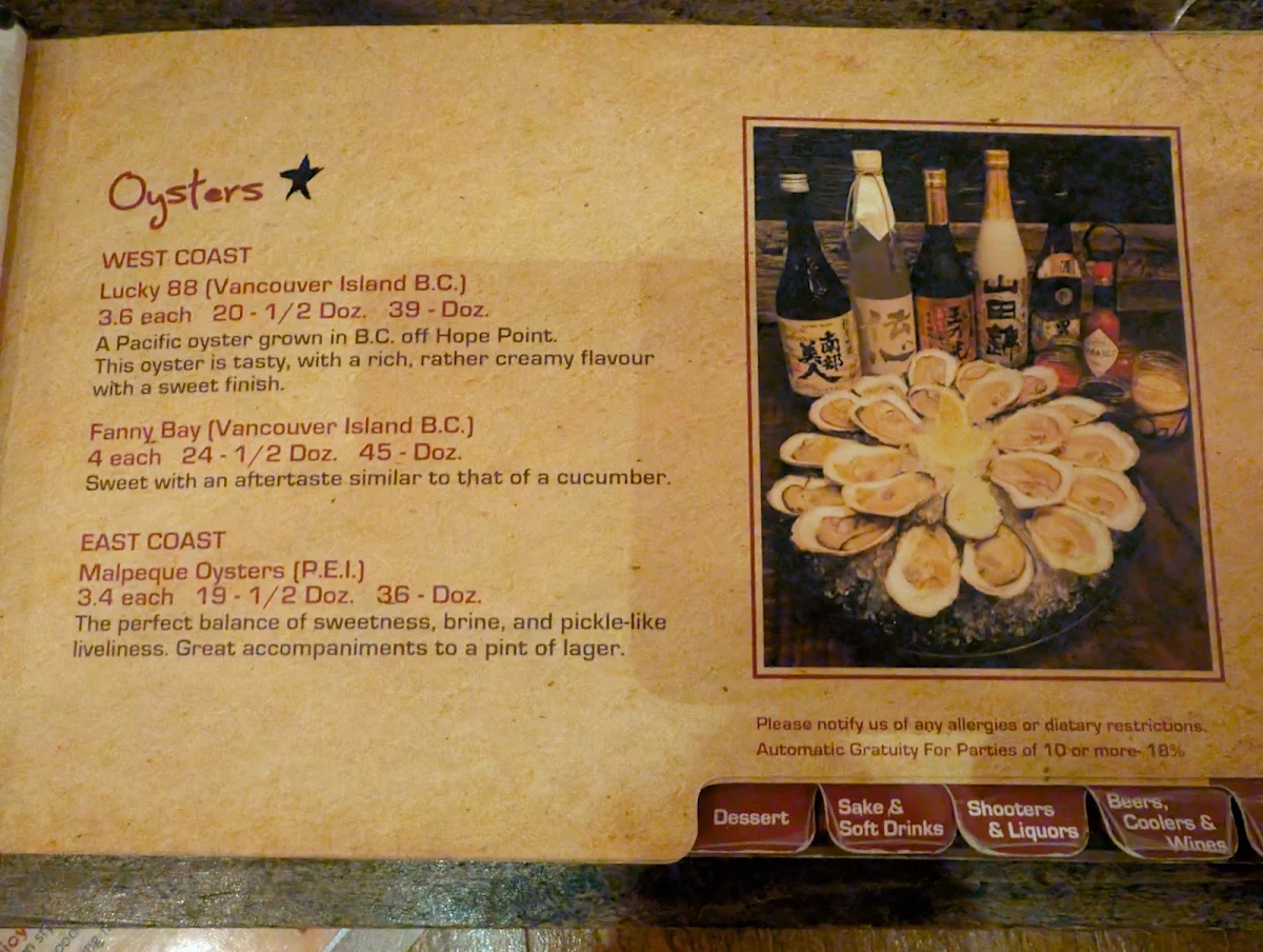 Menu, Nomé Izakaya (Don Mills)