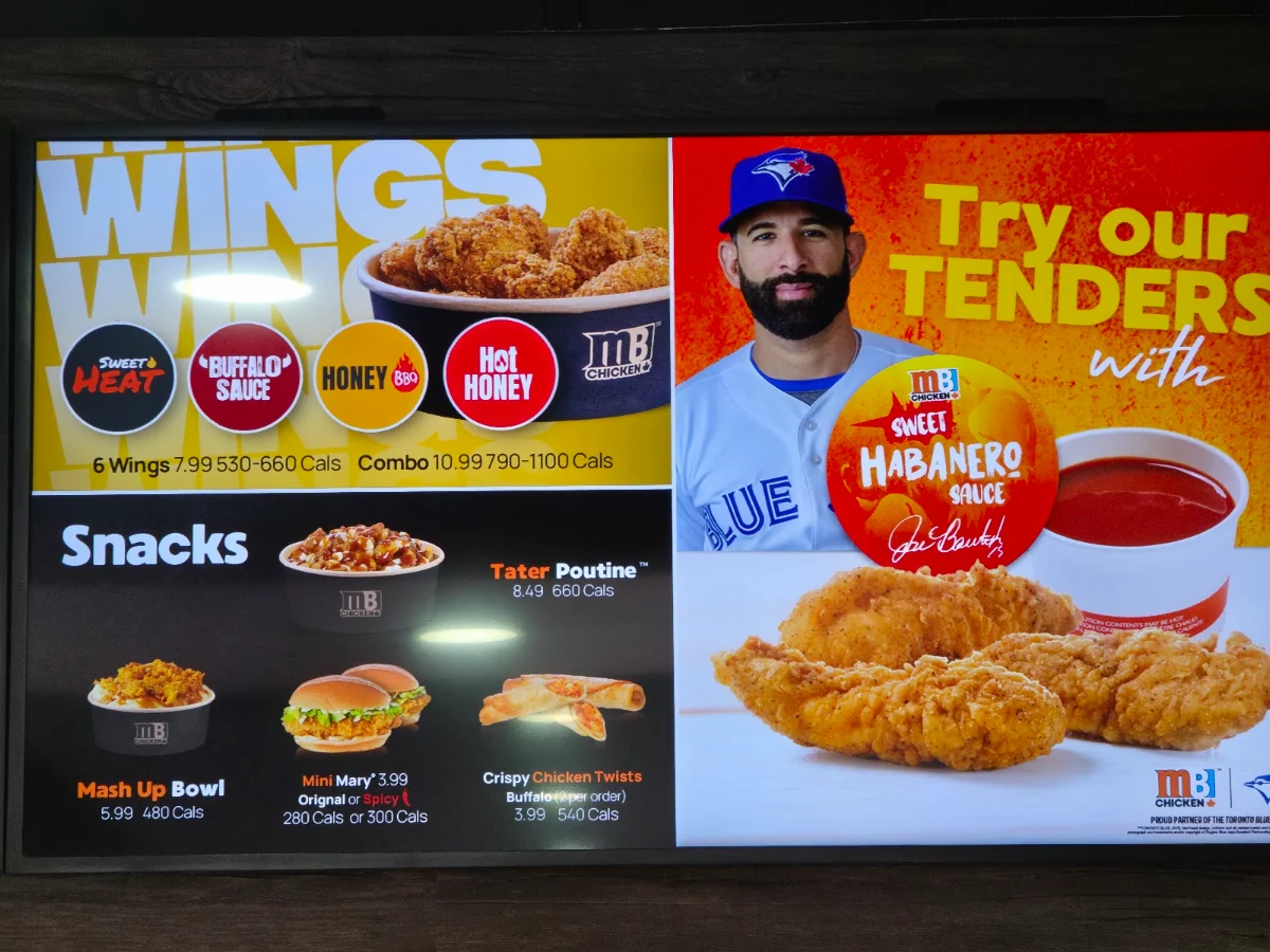 Menu, Mary Brown's Chicken