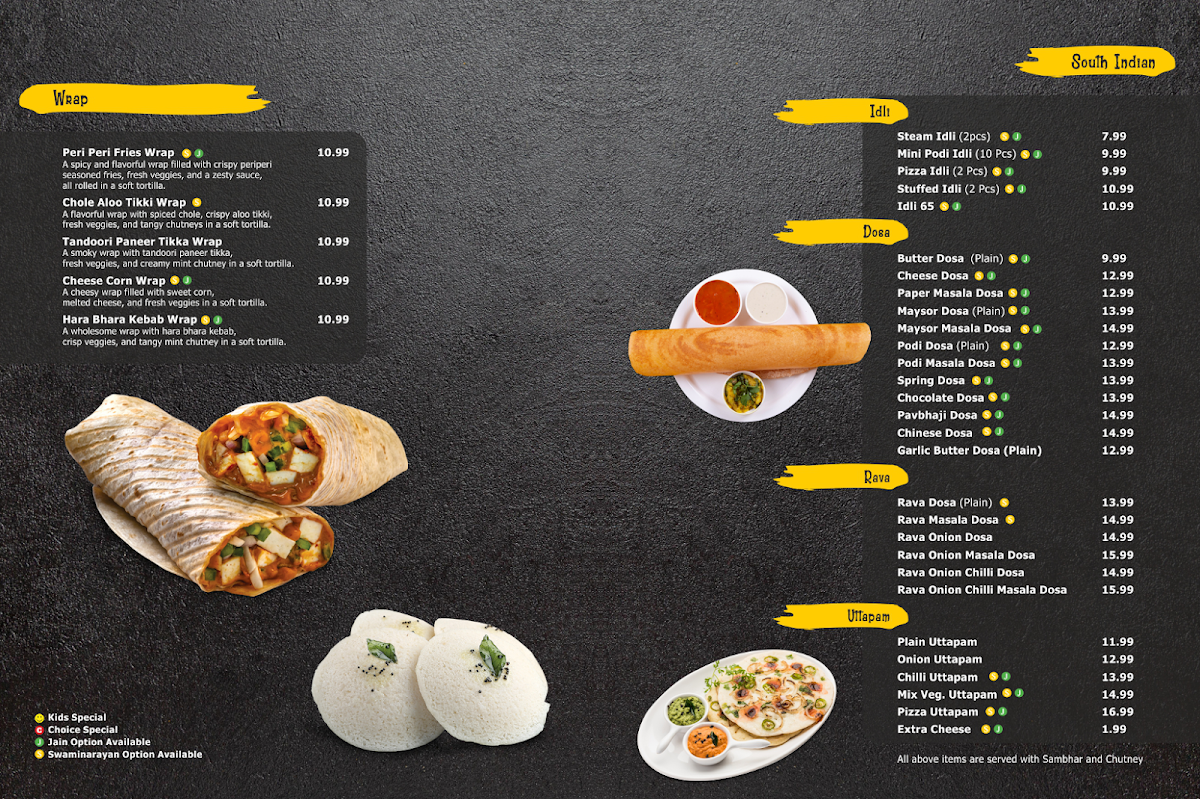 Menu, Choice Indian Restaurant