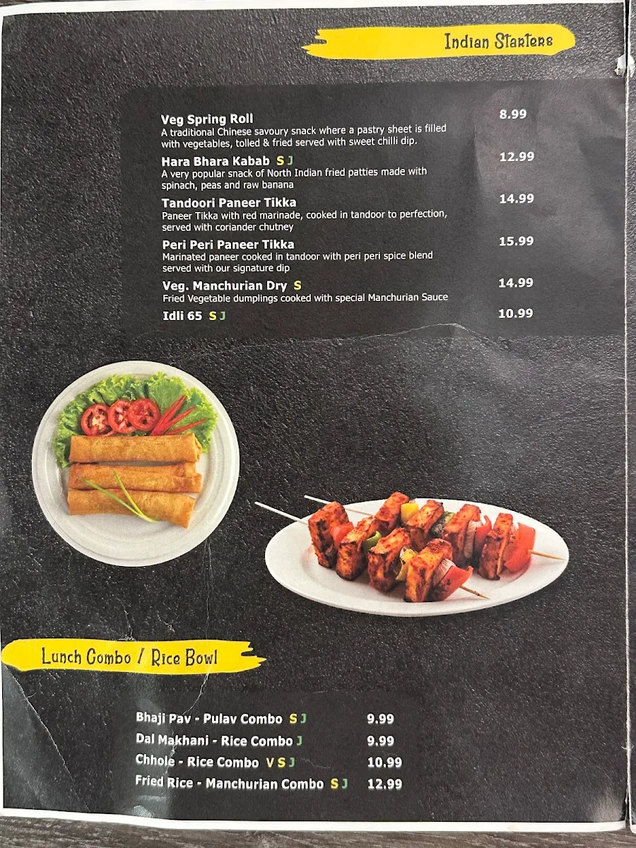 Menu, Choice Indian Restaurant