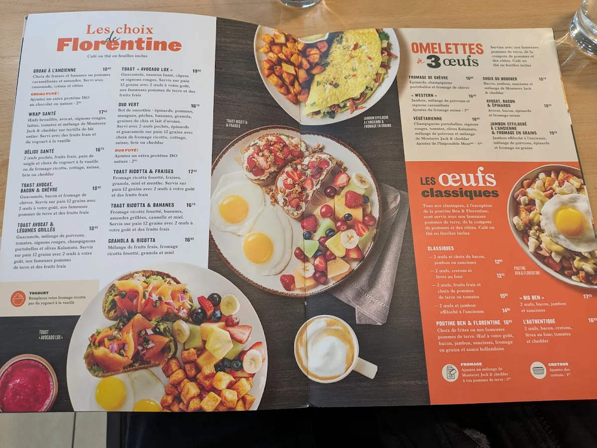 Menu, Ben & Florentine
