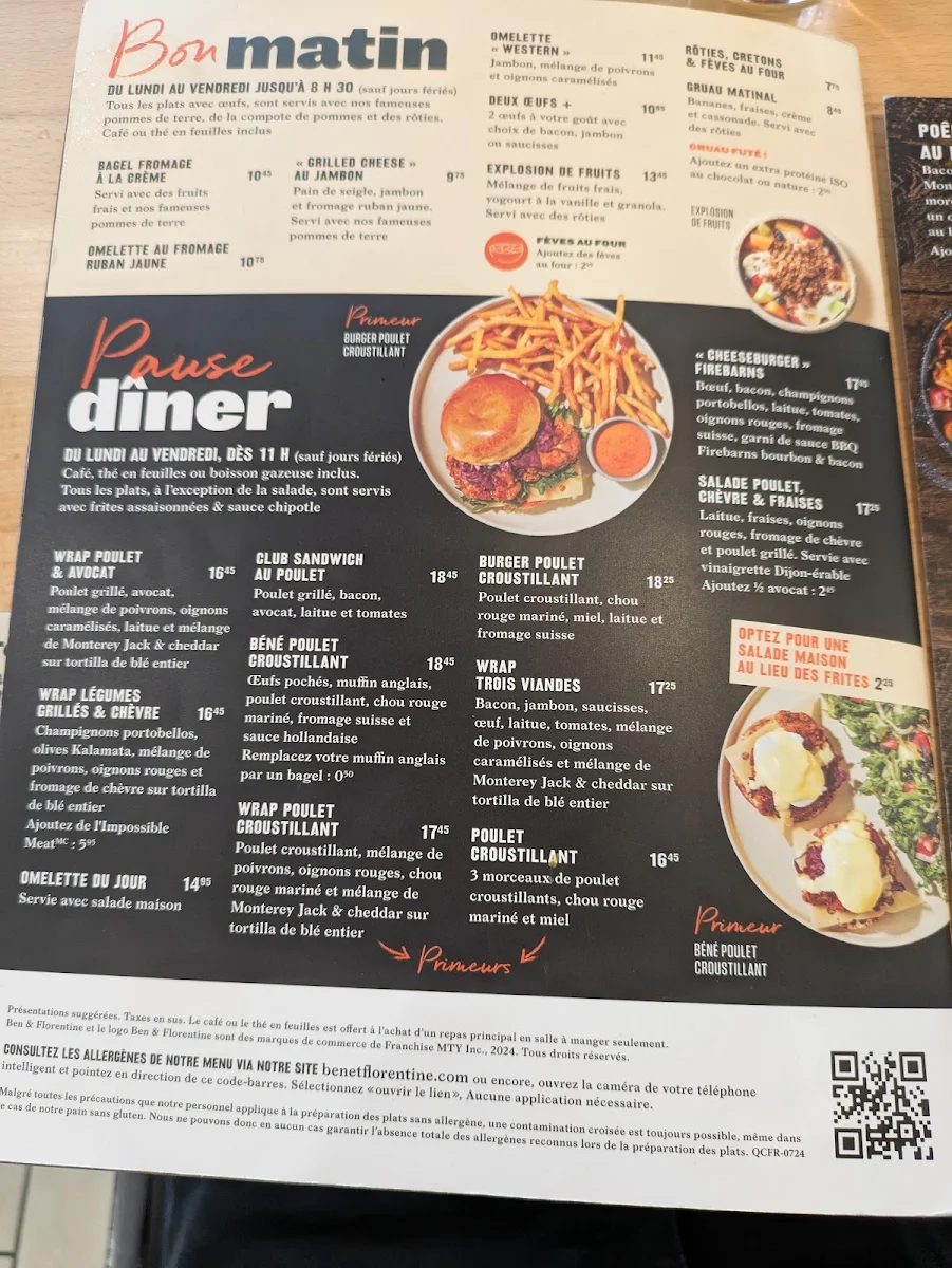 Menu, Ben & Florentine