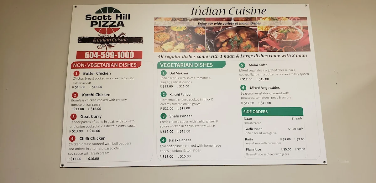 Menu, Scott Hill Pizza Newton