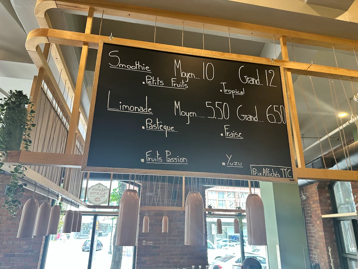 Menu, Café Maison Lucienne Café St Joseph