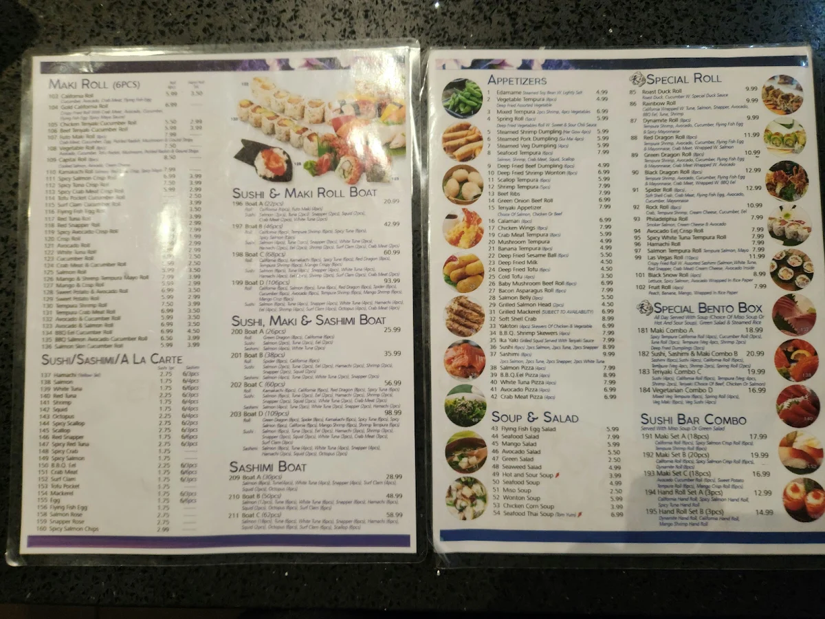 Menu, Ten Sushi