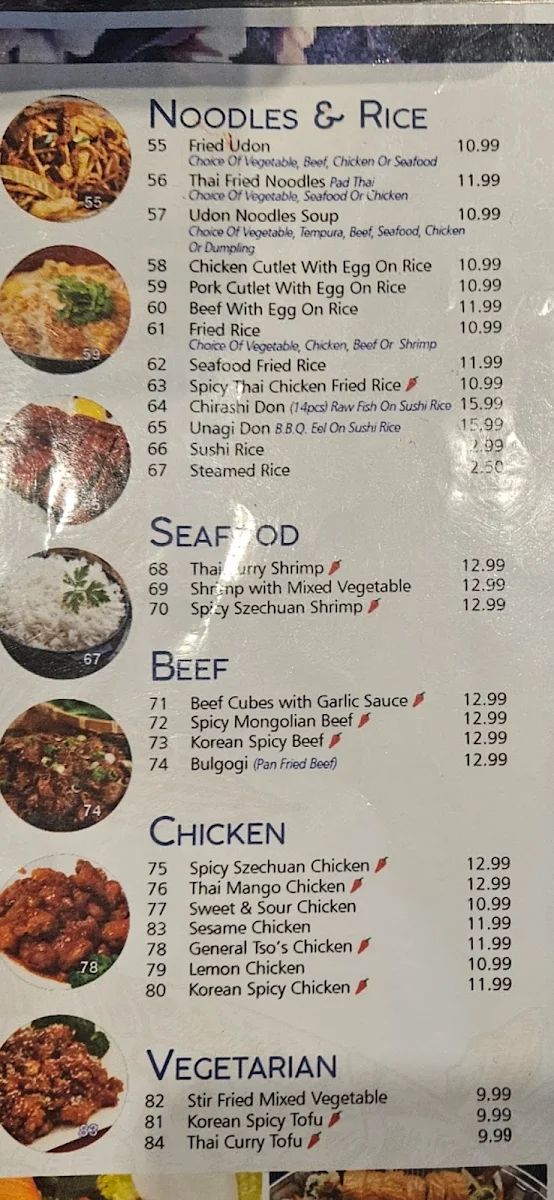 Menu, Ten Sushi