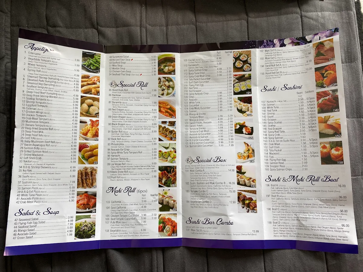 Menu, Ten Sushi