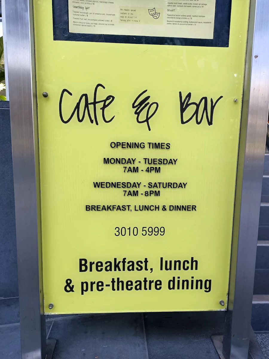 Menu, Olio Cafe & Bar