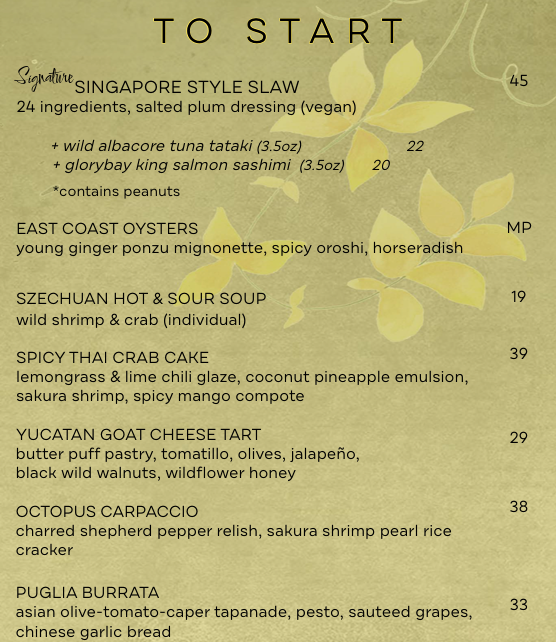 Menu, Lee