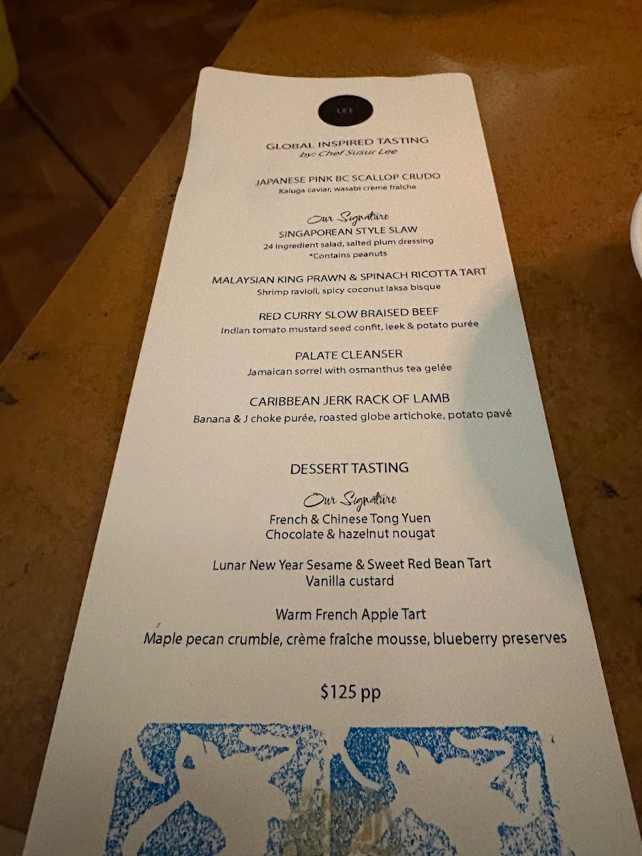 Menu, Lee