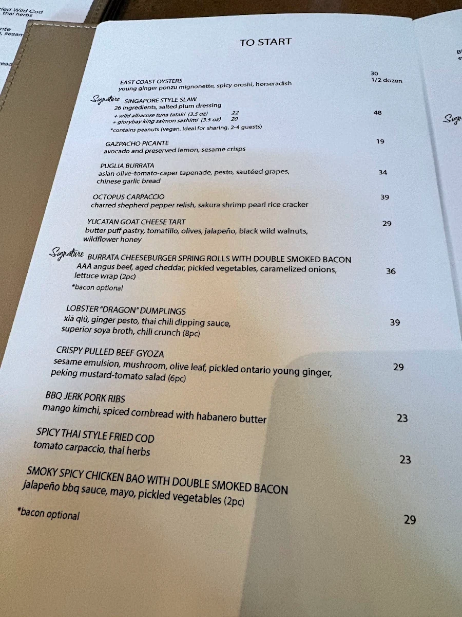 Menu, Lee