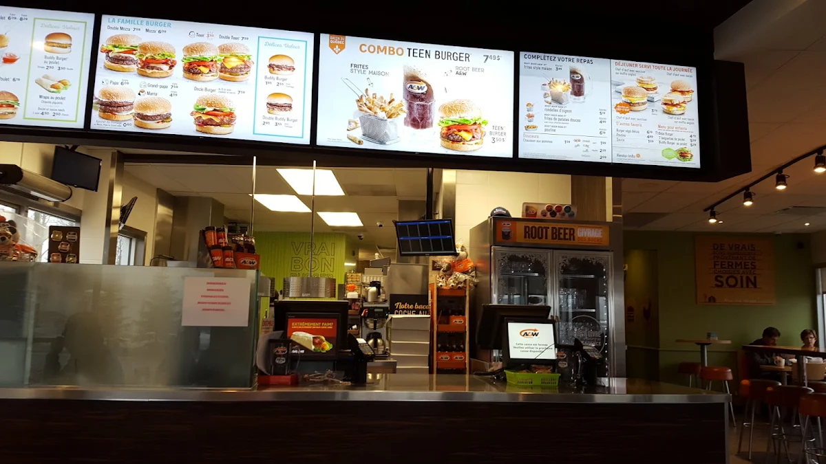 Menu, A&W Canada