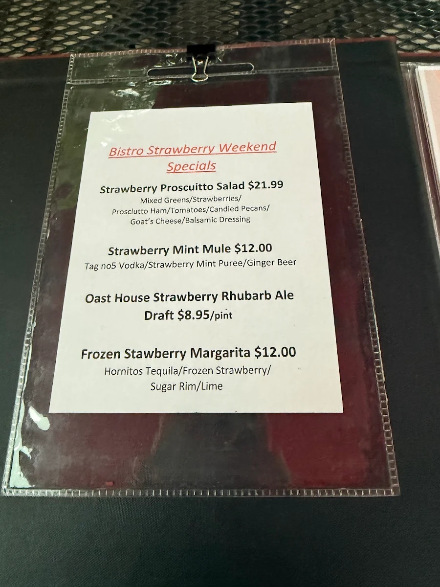 Menu, Bistro Six One