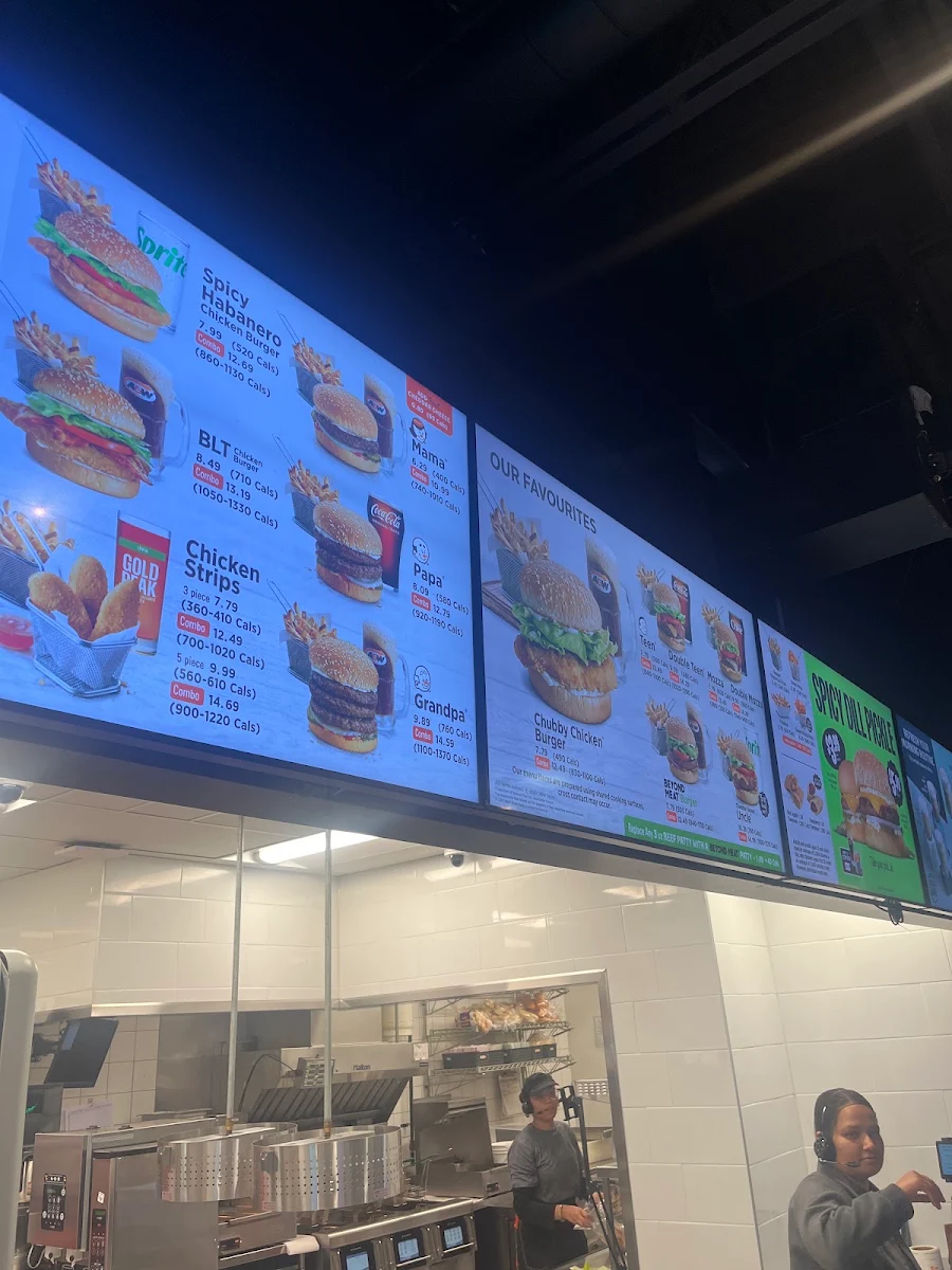 Menu, A&W Canada
