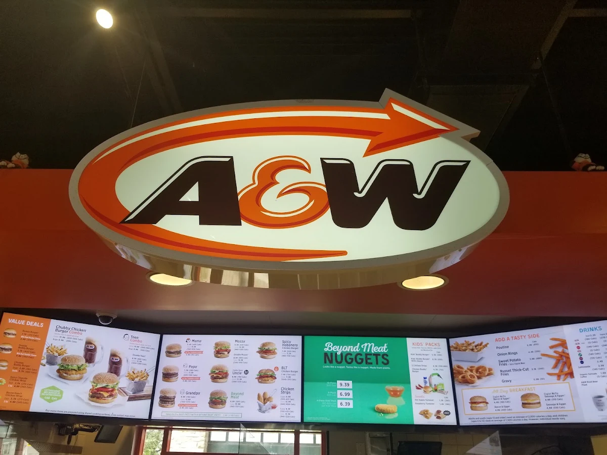 Menu, A&W Canada