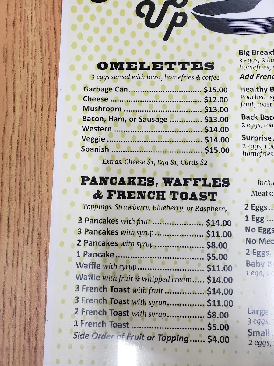 Menu, Sunnyside Up