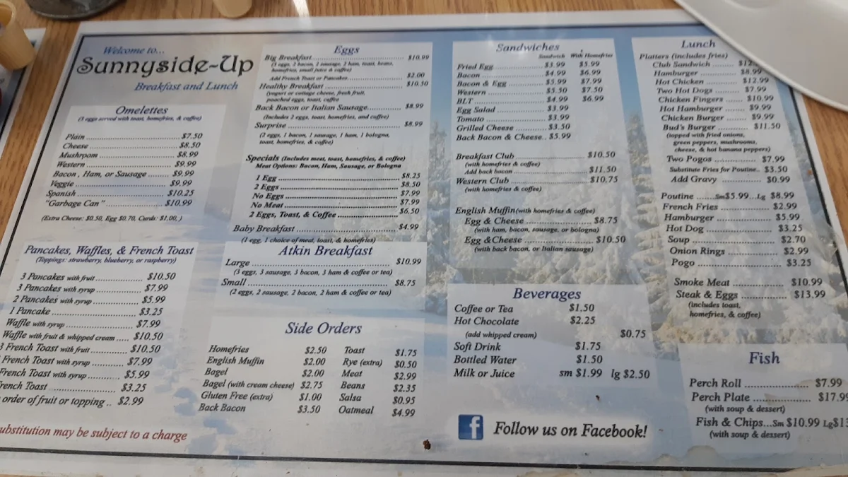 Menu, Sunnyside Up