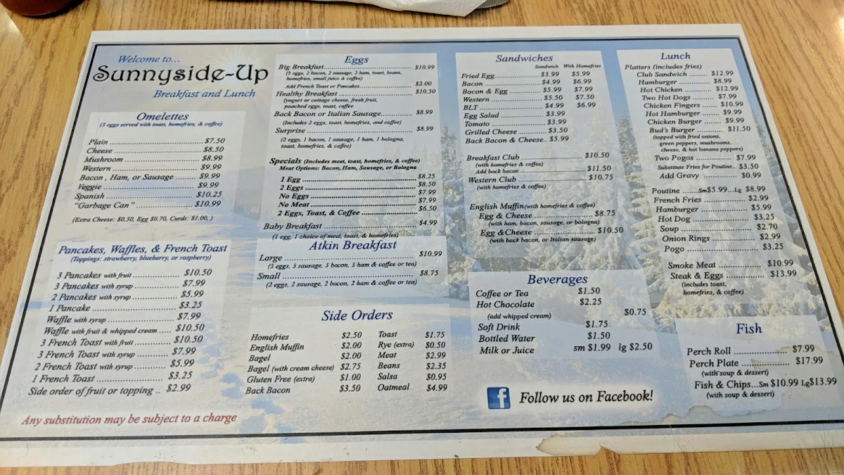 Menu, Sunnyside Up