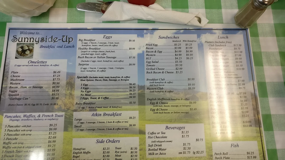 Menu, Sunnyside Up