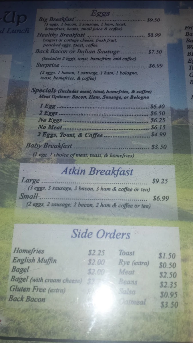 Menu, Sunnyside Up