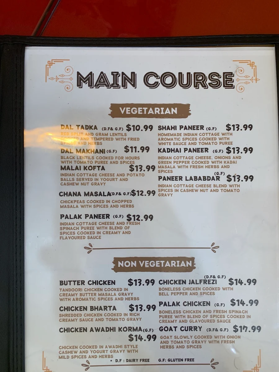 Menu, Little Chef The Indian Eatery