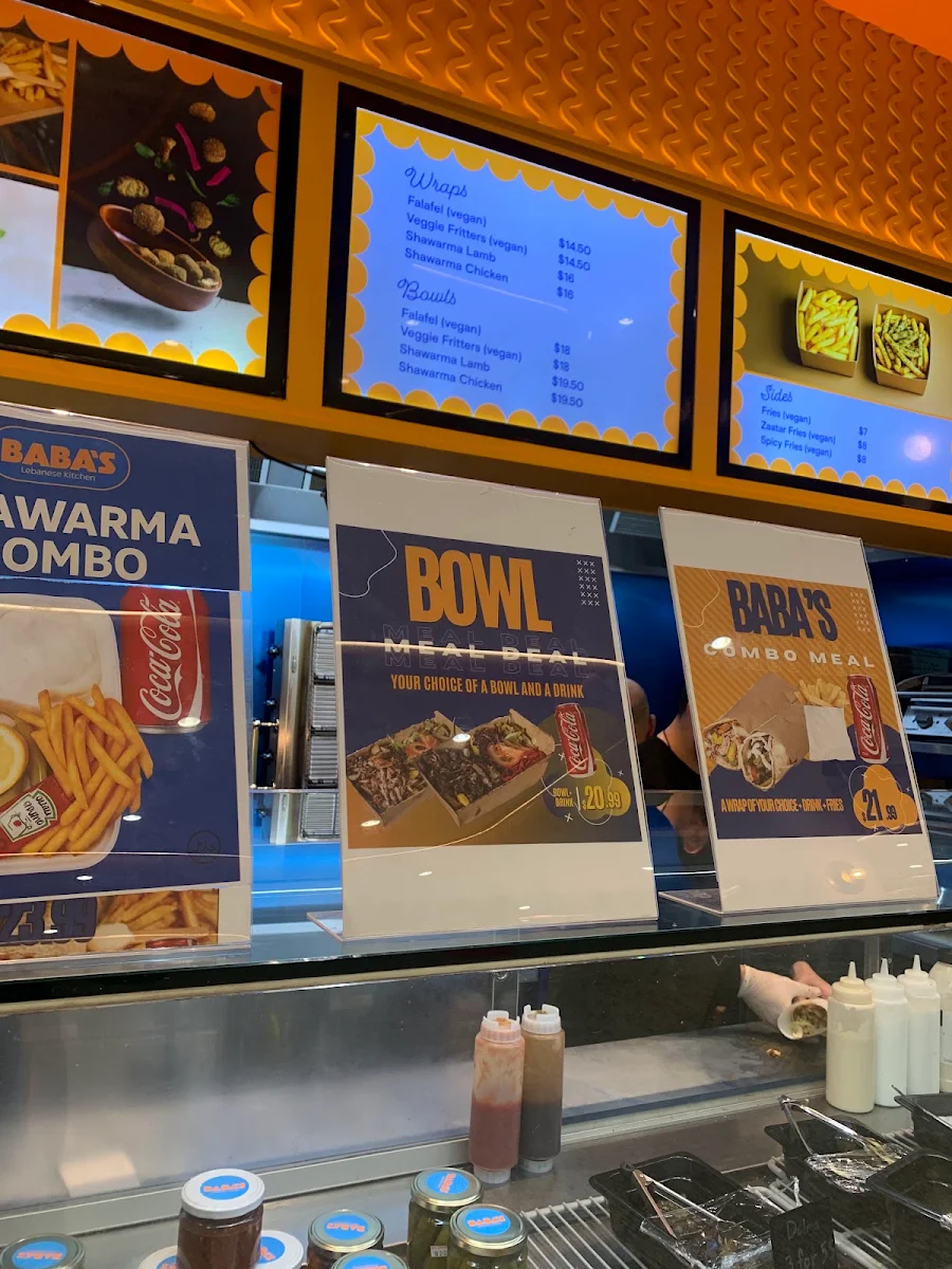 Menu, Baba's Lebanese Kitchen