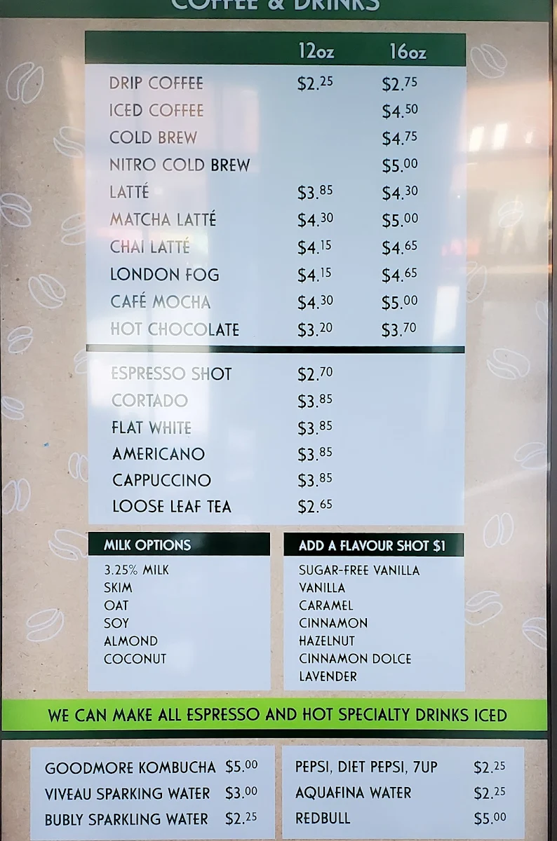 Menu, HARVEST Clean Eats (Downtown Halifax)